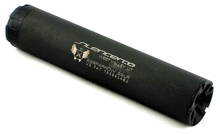 SILENCERCO SPARROW S-S 22LR SILENCER 17HMR, 22LR-MAG-HORNET, 5.7X28 22 LR